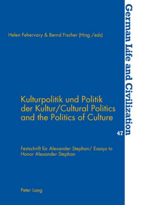 Kulturpolitik und Politik der Kultur- Cultural Politics and the Politics of Culture - 