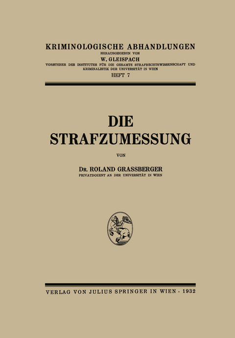 Die Strafzumessung - Roland Grassberger