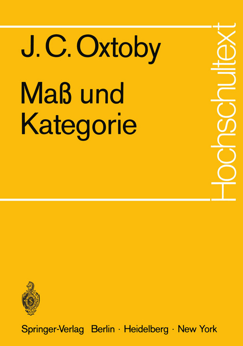 Maß und Kategorie - J.C. Oxtoby