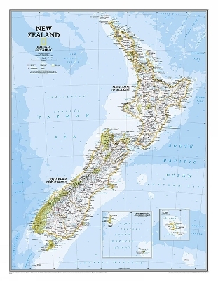 New Zealand, Tubed - National Geographic Maps