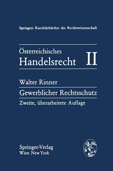 Österreichisches Handelsrecht II - W. Rinner