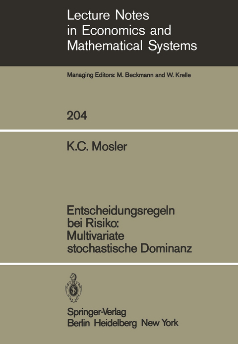 Entscheidungsregeln bei Risiko Multivariate stochastische Dominanz - Karl Mosler