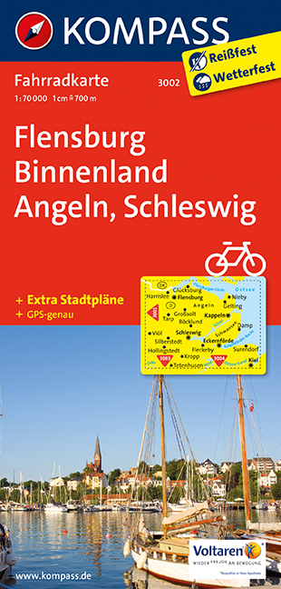 KOMPASS Fahrradkarte Flensburg Binnenland - Angeln - Schleswig - 