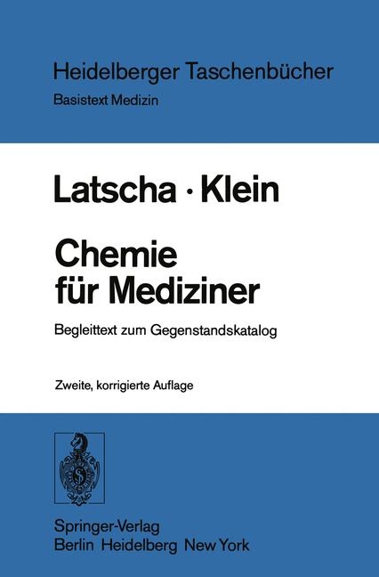 Chemie Fur Mediziner - H P Latscha,  Wolfenb Utteler Arbeitskreis F Ur Barockforschung