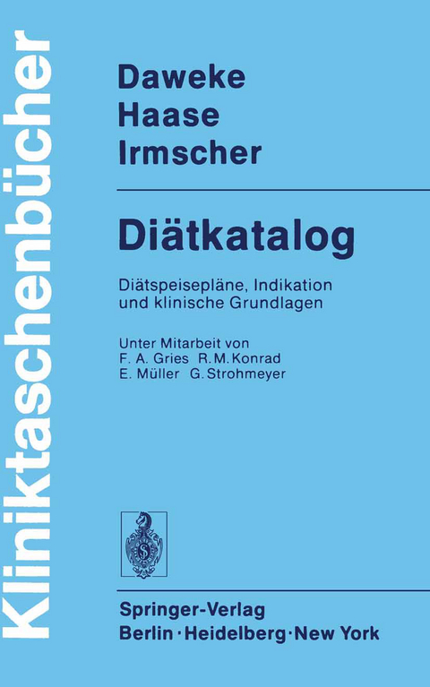 Diätkatalog - H. Daweke, J. Haase, K. Irmscher