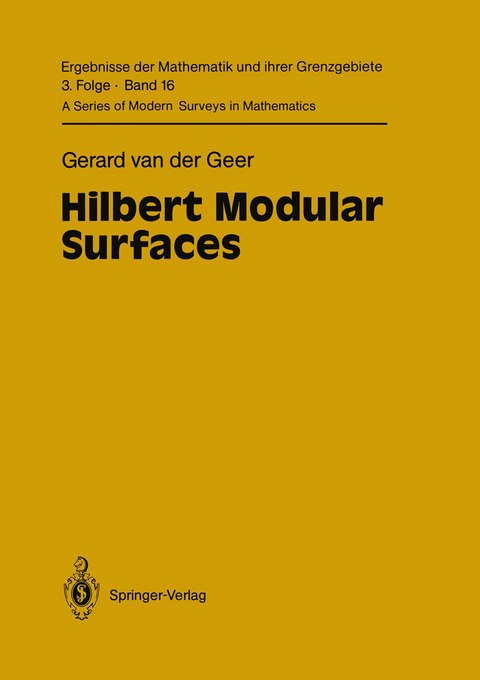 Hilbert Modular Surfaces - Gerard van der Geer