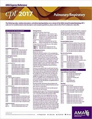 CPT 2017 Express Reference Coding Card: Pulmonary/Respiratory -  American Medical Association