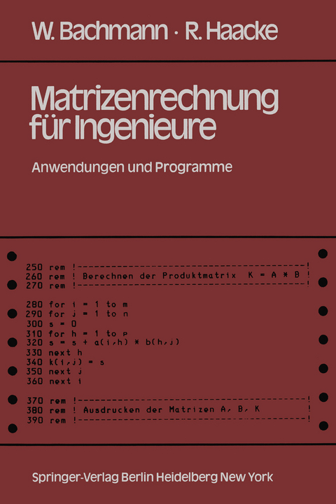 Matrizenrechnung für Ingenieure - W. Bachmann, R. Haacke