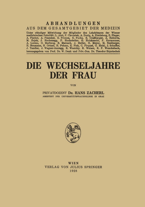 Die Wechseljahre der Frau - Hans Zacherl