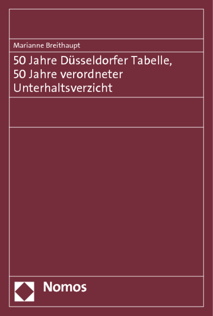 50 Jahre Düsseldorfer Tabelle, 50 Jahre verordneter Unterhaltsverzicht - Marianne Breithaupt