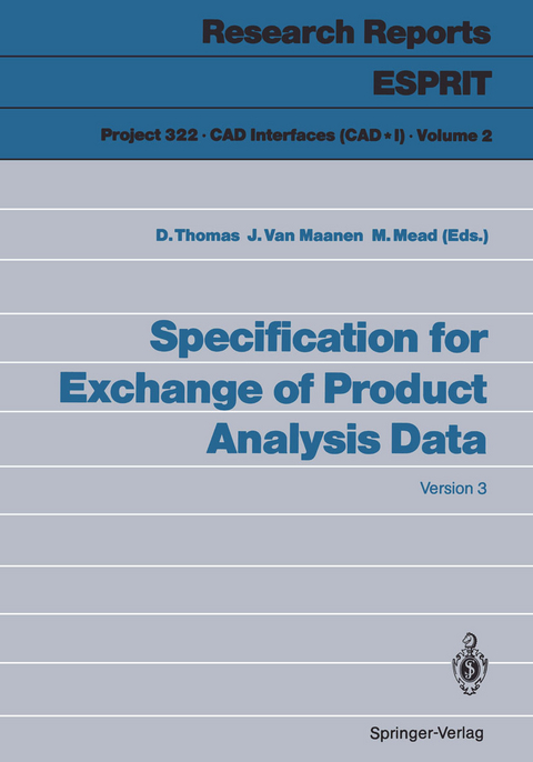 Specification for Exchange of Product Analysis Data - 