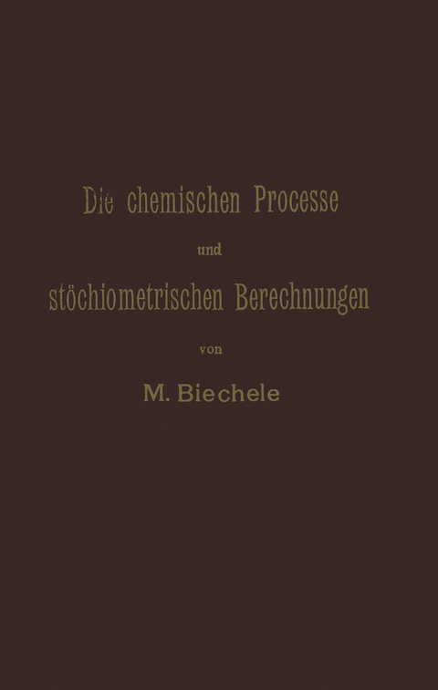 Die chemischen Processe und stöchiometrischen Berechnungen bei den Prüfungen und Wertbestimmungen der im Arzneibuche für das Deutsche Reich (vierte Ausgabe) aufgenommenen Arzneimittel - Max Biechele