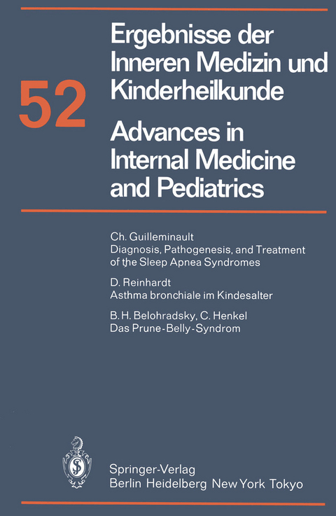 Ergebnisse der Inneren Medizin und Kinderheilkunde / Advances in Internal Medicine and Pediatrics - P. Frick, G.-A. von Harnack, K. Kochsiek, G. A. Martini, A. Prader