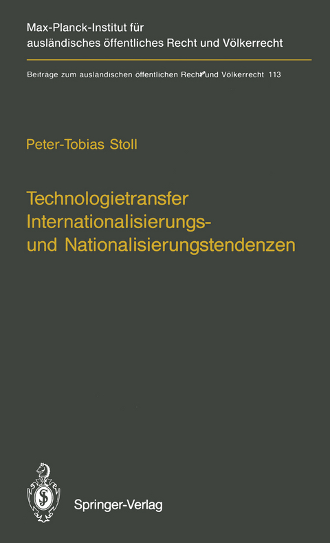 Technologietransfer Internationalisierungs- und Nationalisierungstendenzen - Peter-Tobias Stoll