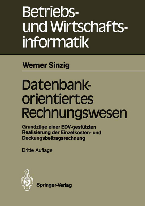 Datenbankorientiertes Rechnungswesen - Werner Sinzig