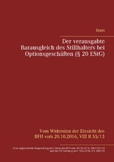 Der verausgabte Barausgleich des Stillhalters bei Optionsgeschäften (§ 20 EStG) - Michael Stein