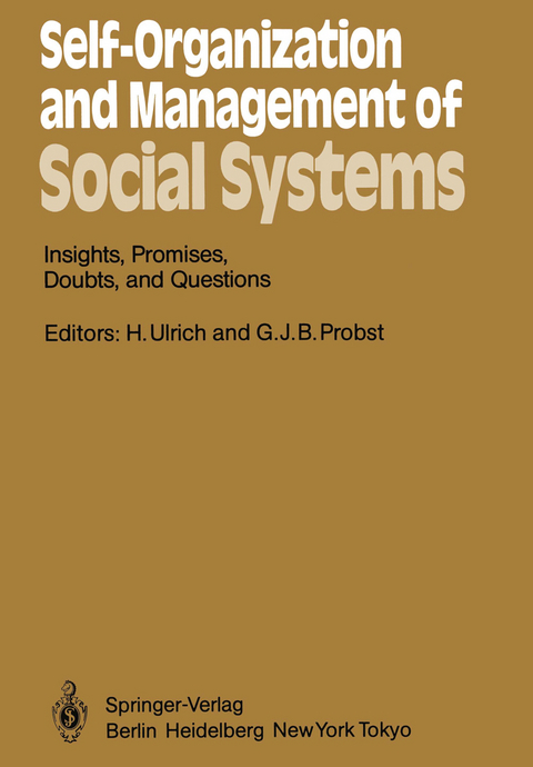 Self-Organization and Management of Social Systems - 