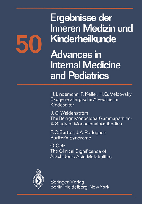 Ergebnisse der Inneren Medizin und Kinderheilkunde / Advances in Internal Medicine and Pediatrics - P. Frick, G.-A. von Harnack, K. Kochsiek, G. A. Martini, A. Prader