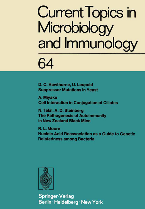 Current Topics in Microbiology and Immunology - W. Arber, R. Haas, W. Henle, P. H. Hofschneider, J. H. Humphrey, N. K. Jerne, P. Koldovský, H. Koprowski, O. Maaløe, R. Rott, H. G. Schweiger, M. Sela, L. Syru?ek, P. K. Vogt, E. Wecker