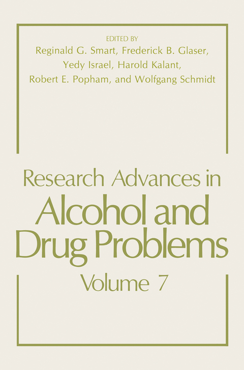 Research Advances in Alcohol and Drug Problems - 