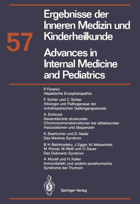 Ergebnisse der Inneren Medizin und Kinderheilkunde/Advances in Internal Medicine and Pediatrics - P. Frick, G.-A. von Harnack, K. Kochsiek, G. A. Martini, A. Prader