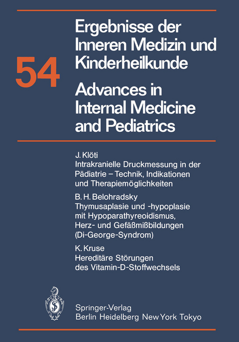 Ergebnisse der Inneren Medizin und Kinderheilkunde / Advances in Internal Medicine and Pediatrics - P. Frick, G.-A. von Harnack, K. Kochsiek, G. A. Martini, A. Prader