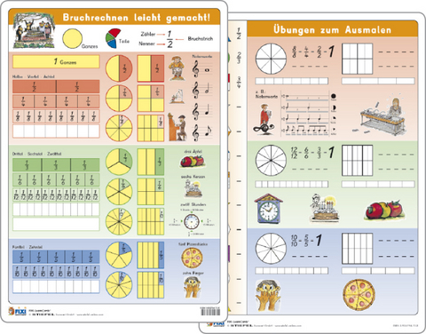 Bruchrechnen - Lernkarte DIN A4 - Heinrich Stiefel