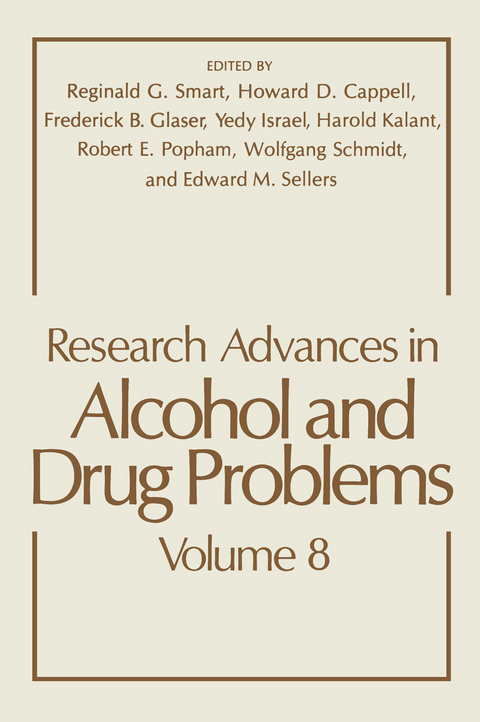 Research Advances in Alcohol and Drug Problems - 