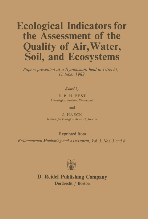 Ecological Indicators for the Assessment of the Quality of Air, Water, Soil, and Ecosystems - 