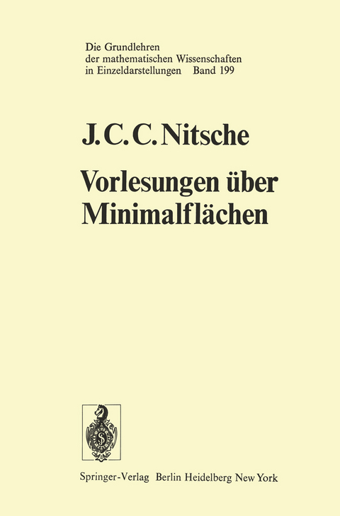 Vorlesungen über Minimalflächen - J.C.C. Nitsche