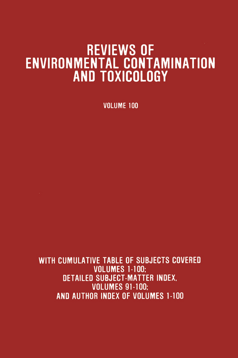 Reviews of Environmental Contamination and Toxicology - George W. Ware