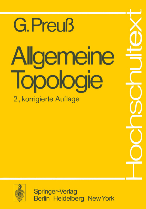 Allgemeine Topologie - G. Preuss