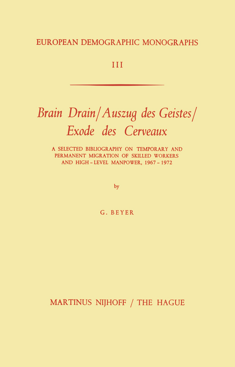 Brain Drain / Auszug des Geistes / Exode des Cerveaux - G. Beyer