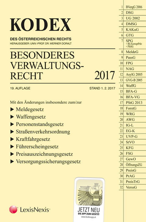 KODEX Besonderes Verwaltungsrecht 2017 - 