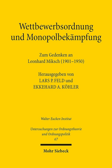 Wettbewerbsordnung und Monopolbekämpfung - 