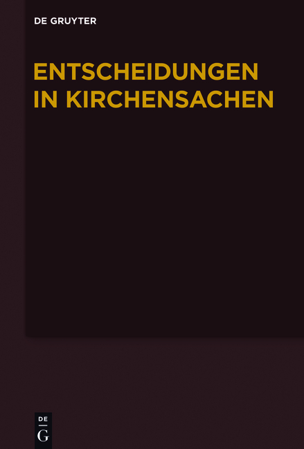 Entscheidungen in Kirchensachen seit 1946 / 1.7.-31.12.2011 - 