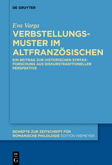 Verbstellungsmuster im Altfranzösischen - Eva Varga