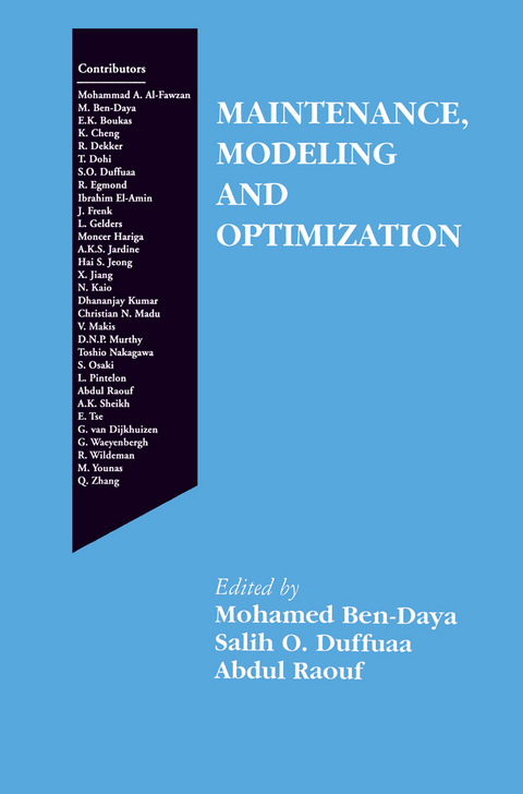 Maintenance, Modeling and Optimization - 