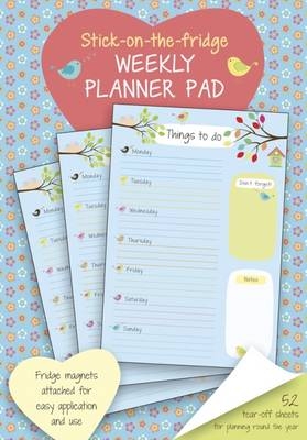 Stick-on-the-fridge Weekly Planner Pad: Cute Birdies -  Press Peony