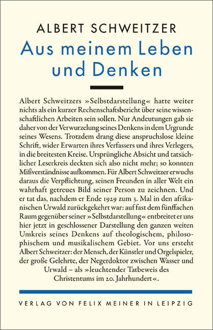 Aus meinem Leben und Denken - Albert Schweitzer