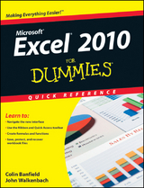 Excel 2010 For Dummies Quick Reference - Colin Banfield, John Walkenbach