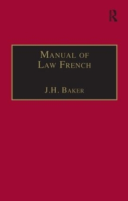 Manual of Law French - J.H. Baker