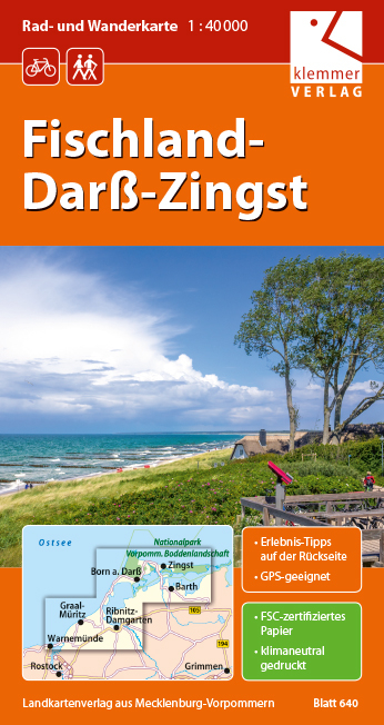 Rad- und Wanderkarte Fischland-Darß-Zingst - 