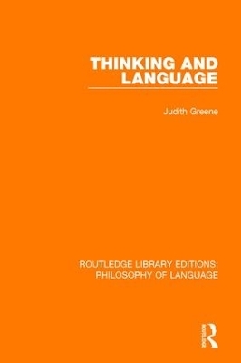 Thinking and Language - Judith Greene