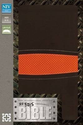 NIV, Boys Bible, Leathersoft, Brown/Orange -  Zonderkidz