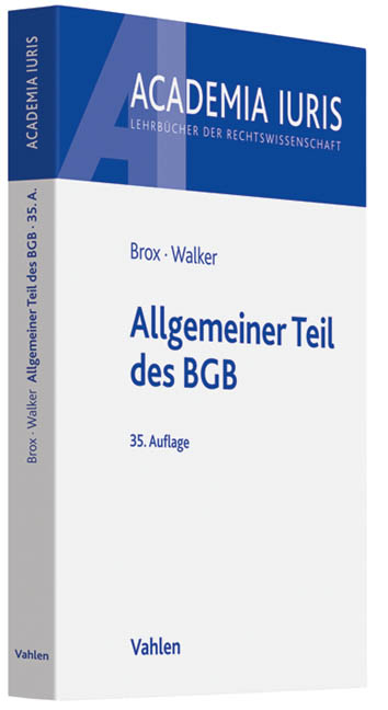 Allgemeiner Teil des BGB - Hans Brox, Wolf-Dietrich Walker