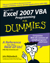 Excel 2007 VBA Programming For Dummies -  John Walkenbach