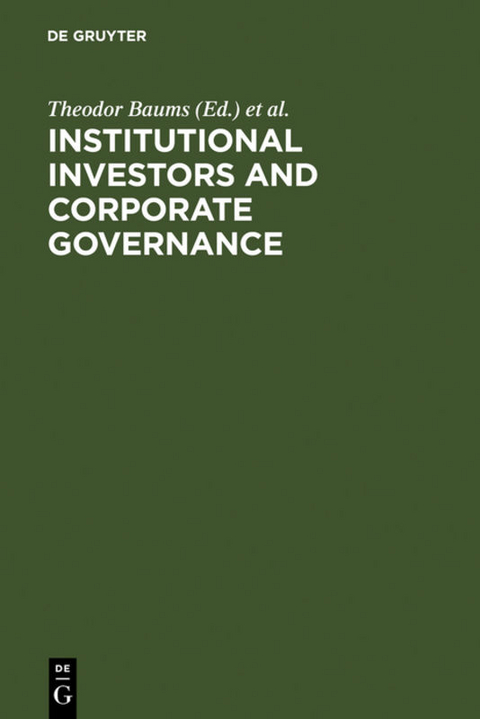 Institutional Investors and Corporate Governance - 