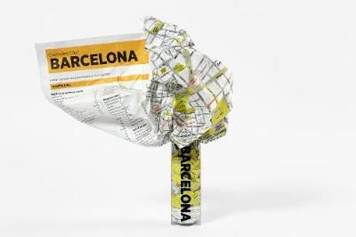 Barcelona Crumpled City Map