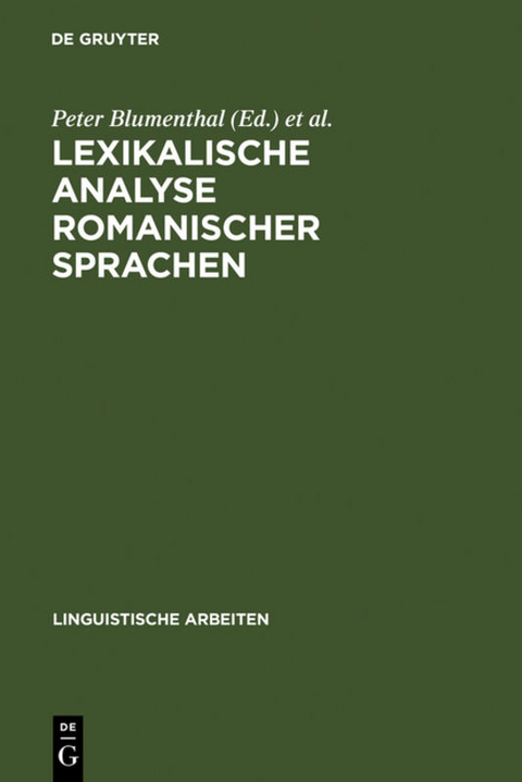 Lexikalische Analyse romanischer Sprachen - 